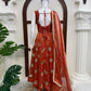 Rust Sequin Anarkali Suit with Dupatta