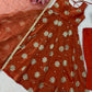 Rust Sequin Anarkali Suit with Dupatta