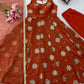 Rust Sequin Anarkali Suit with Dupatta