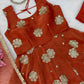 Rust Sequin Anarkali Suit with Dupatta