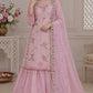 Blush Pink Embroidered Kurta Palazzo Set