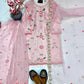 Blush Pink Embroidered Kurta Palazzo Set
