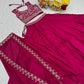 Designer Vichitra Silk Embroidered Lehenga Choli Set for Wedding and Festive Wear