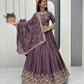 Vichitra Silk Embroidered Festival Lehenga Choli Set