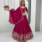 Vichitra Silk Embroidered Festival Lehenga Choli Set