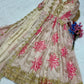 Printed Russian Silk Anarkali Gown with Embroidered Dupatta for Festive and Party Wear