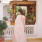Printed Russian Silk Anarkali Gown with Embroidered Dupatta for Festive and Party Wear
