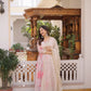 Printed Russian Silk Anarkali Gown with Embroidered Dupatta for Festive and Party Wear