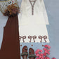 Ivory Pink Bow Embroidered Set