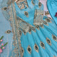 Peacock Feather Embroidered Anarkali Set