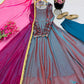Teal Copper Shimmer Silk Anarkali Set