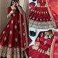 Ivory Peacock Feather Anarkali Gown