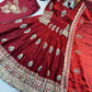 Ivory Peacock Feather Anarkali Gown