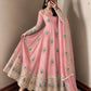 Ivory Peacock Feather Anarkali Gown