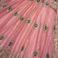 Ivory Peacock Feather Anarkali Gown