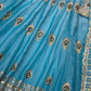 Ivory Peacock Feather Anarkali Gown