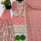 Designer Faux Georgette Embroidered Sharara Set