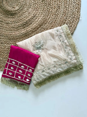 Elegant Chinon Kachi Gotta Lace Border Saree for Festive and Wedding Wear