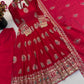 Ivory Peacock Feather Anarkali Gown