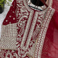 Embroidered Faux Georgette Suit Set with Dupatta