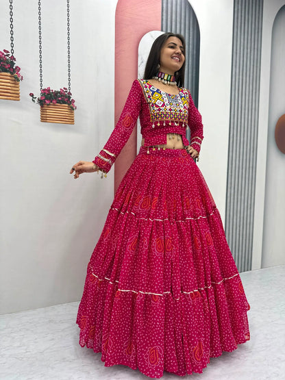 Bandhani Print Kodi Work Lehenga