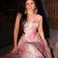 Coral Floral Organza Corset Lehenga