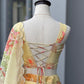 Coral Floral Organza Corset Lehenga