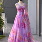 Coral Floral Organza Corset Lehenga