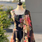 Coral Floral Organza Corset Lehenga