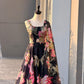 Coral Floral Organza Corset Lehenga