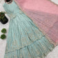 Embroidered Star Georgette Lehenga Suit Set