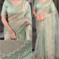 Turkish Style Embroidered Organza Saree