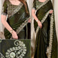 Dual Tone Satin Saree with Sequin Border