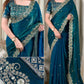 Dual Tone Satin Saree with Sequin Border