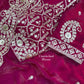 Dual Tone Satin Saree with Sequin Border