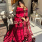 Embroidered Faux Georgette Gharara Suit Set with Dupatta