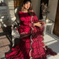 Embroidered Faux Georgette Gharara Suit Set with Dupatta