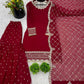 Embroidered Faux Georgette Gharara Suit Set with Dupatta