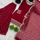 Embroidered Faux Georgette Gharara Suit Set with Dupatta