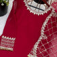 Embroidered Faux Georgette Gharara Suit Set with Dupatta