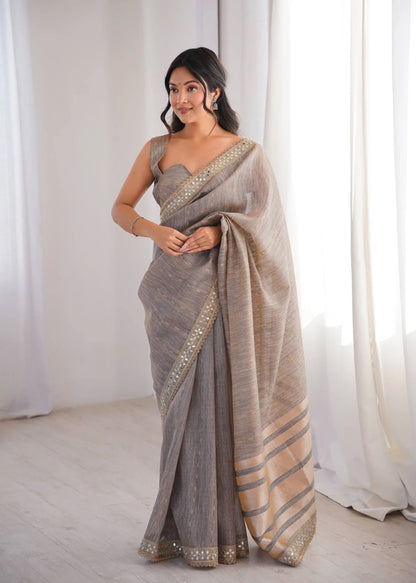 Pure Cotton Designer Saree with Mirror Work for Festive and Occasion Wear