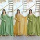 Mustard Foil Work Shimmer Gown