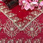 Red Embroidered Georgette Saree with Dupatta