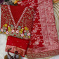 Red Banarasi Jacquard Silk Saree