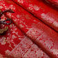 Red Banarasi Jacquard Silk Saree
