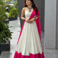 Ivory Pink Cotton Lehenga with Mirror Lace