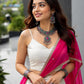 Ivory Pink Cotton Lehenga with Mirror Lace