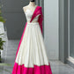 Ivory Pink Cotton Lehenga with Mirror Lace