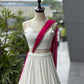 Ivory Pink Cotton Lehenga with Mirror Lace