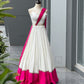 Ivory Pink Cotton Lehenga with Mirror Lace